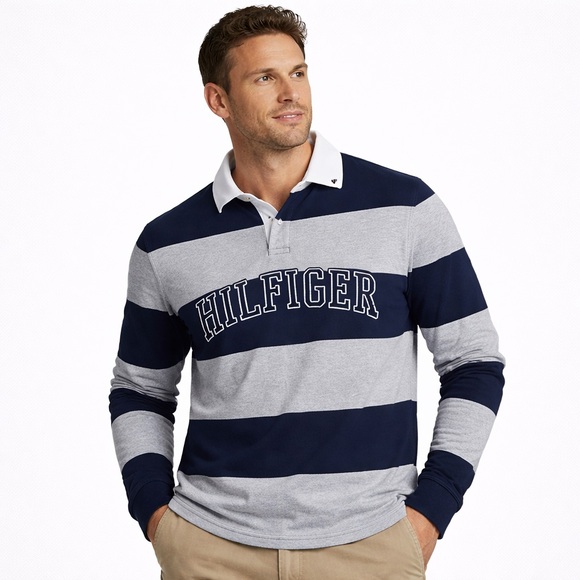 Tommy Hilfiger Other - Tommy Hilfiger Men’s Striped Rugby Shirt Size M Custom Fit